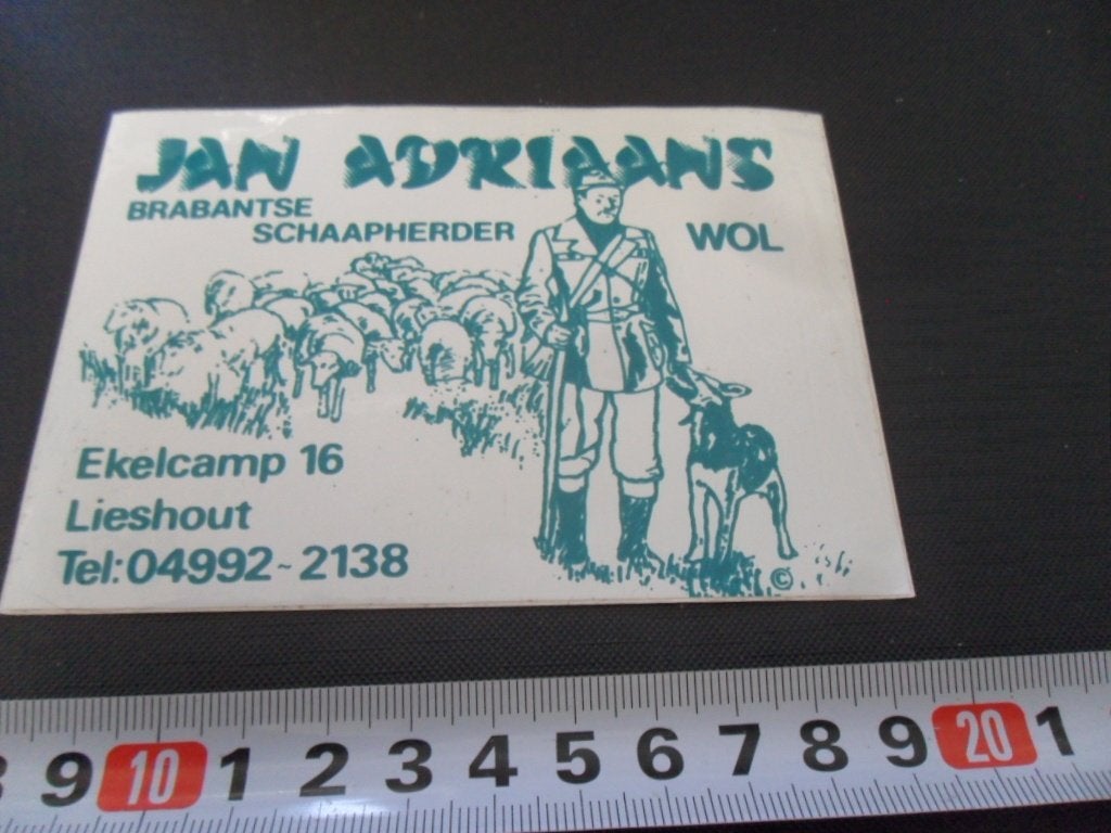 sticker Lieshout JAN ADRIAANS Brabantse schaapsherder, Ophalen, Zo goed als nieuw