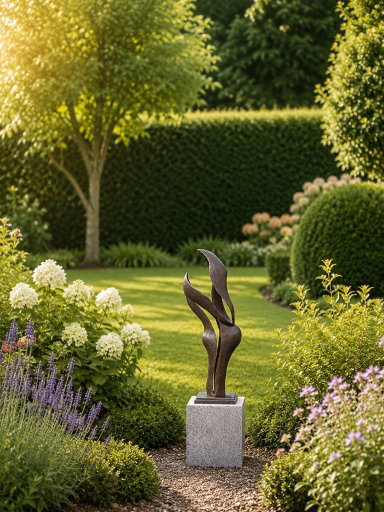 bronzen beeld / MODERN LIEFDESPAAR / 45 cm hoog