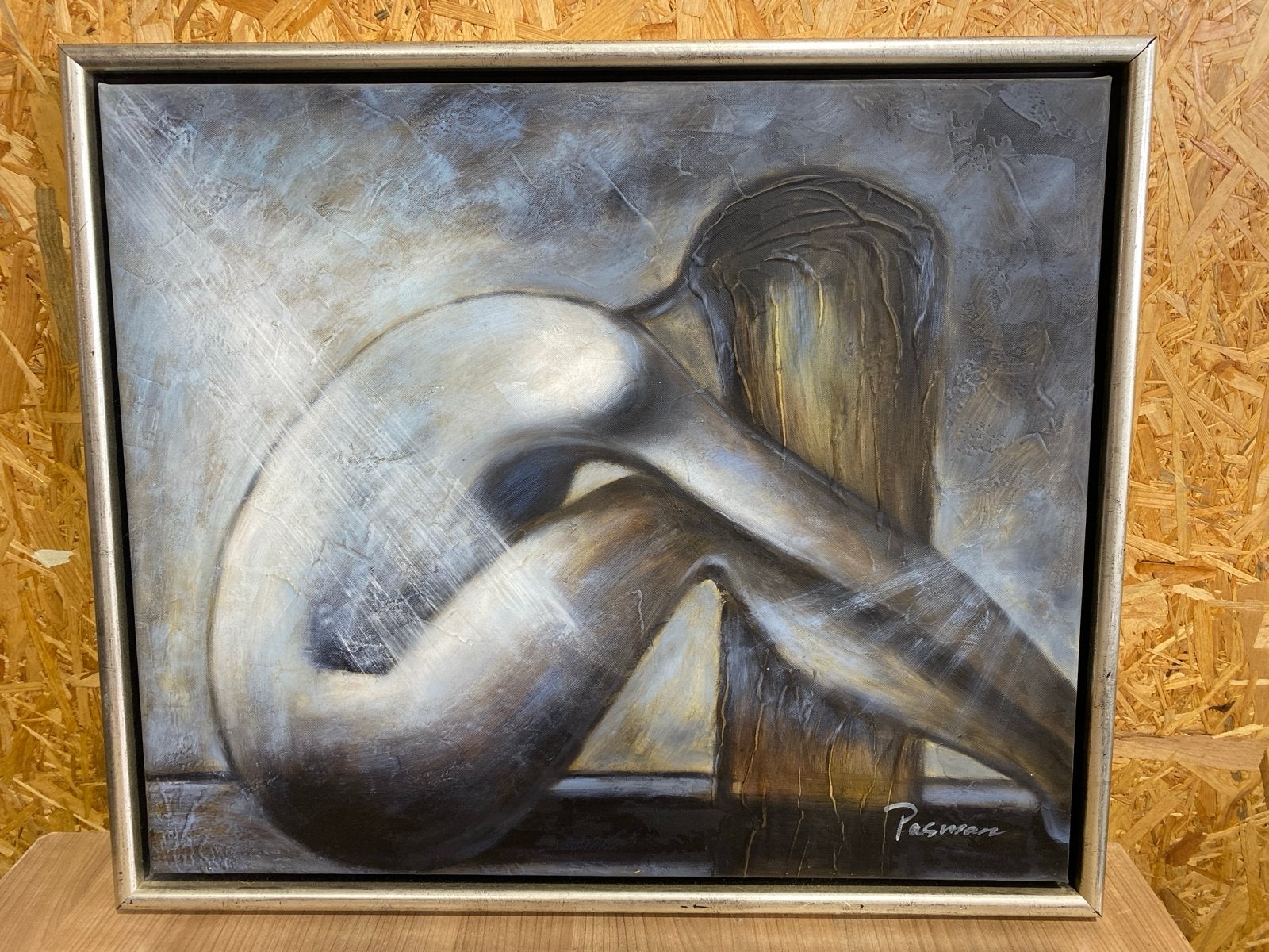 Modern Schilderij 'naakte vrouw' - Gesigneerd Pasman, Antiek en Kunst, Ophalen of Verzenden