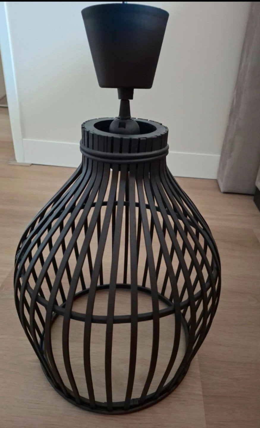 Plafondlamp Xenos - Zwart bamboe frame, Ophalen of Verzenden, Zo goed als nieuw