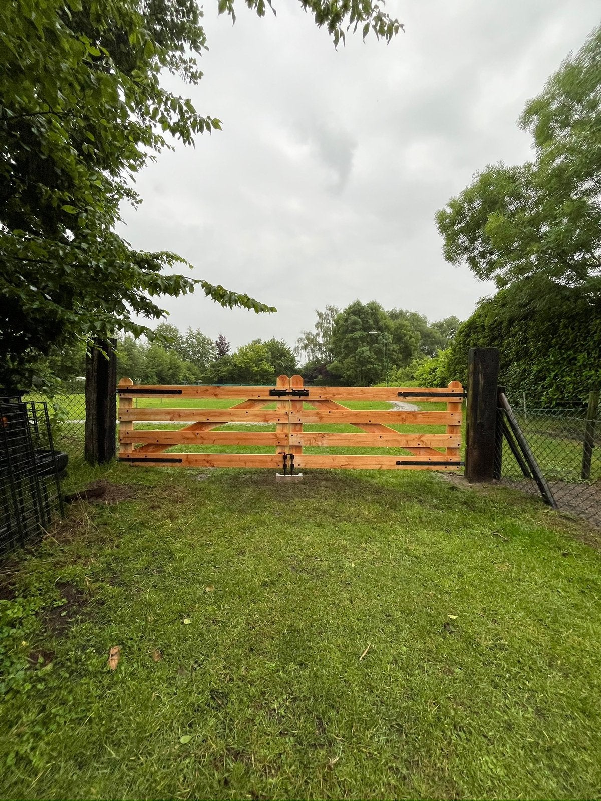 Toegangshek op maat | Landhek | Inrithek | Stalen poort, Tuin en Terras, Tuinhekken en Hekwerk, Ophalen, Zo goed als nieuw, IJzer
