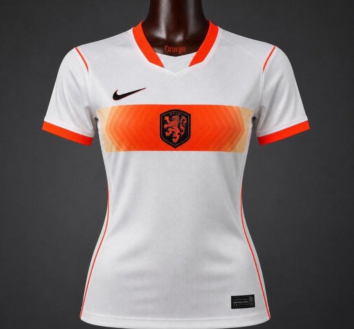 Nederlands Elftal Vrouwen Uitshirt - Wit/Oranje, Maat 38/40 (M), Wit, Overige typen, Ophalen of Verzenden