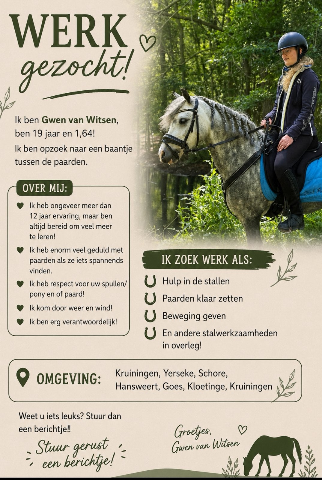 Werk in de paarden gezocht!