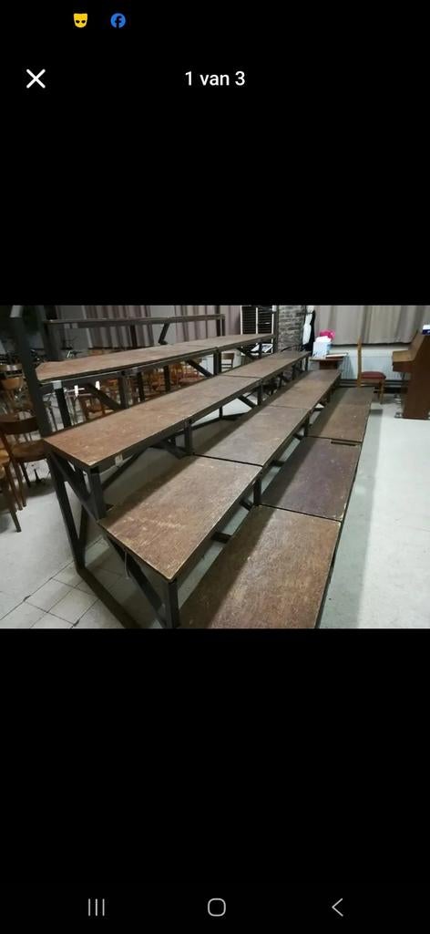 Verrijdbare tribunes (2 stuks, 3x3m) voor theaterproductie, Ophalen of Verzenden, Gebruikt