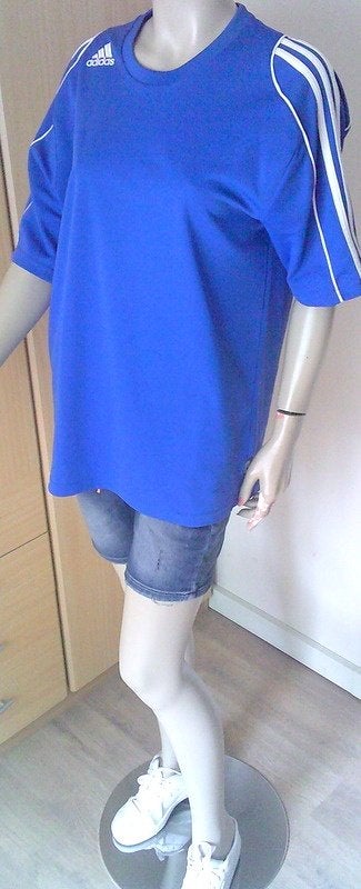 Adidas climalite blauw shirt maat L, Maat 42/44 (L), Korte mouw, Gedragen, Verzenden