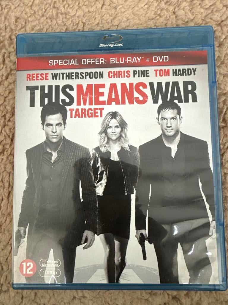 This Means War Blu-ray + DVD (Reese Witherspoon), Ophalen of Verzenden, Zo goed als nieuw, Actie