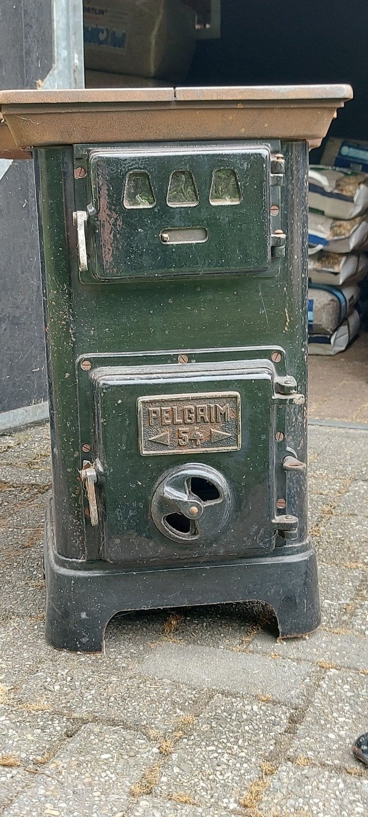 Nostalgische Pelgrim 54 gietijzeren kachel/stoof, Ophalen, Gebruikt, Hout, Houtkachel