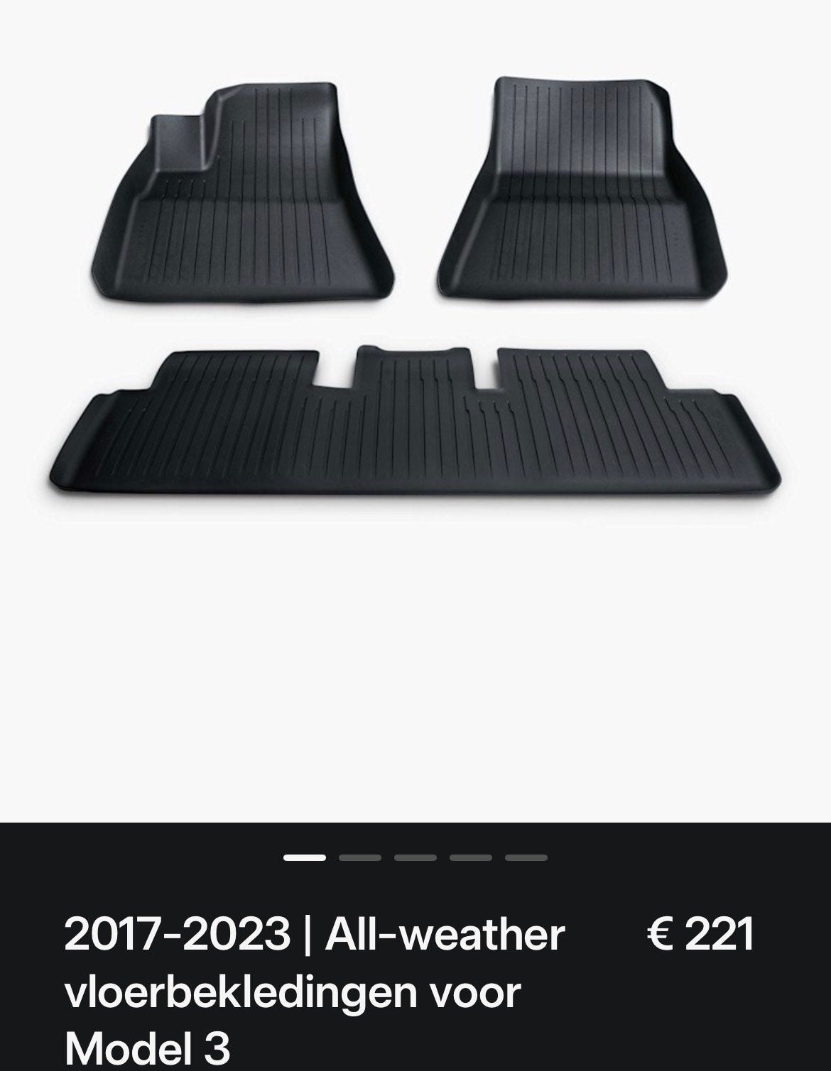 All-weather rubber matten voor Tesla Model 3 (2017-2023), Ophalen of Verzenden, Zo goed als nieuw