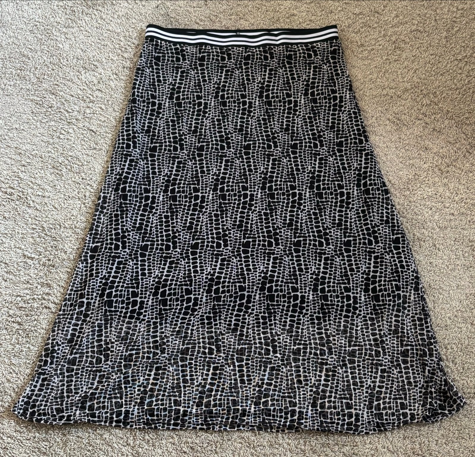 Casual Ladies Maxi Rok met Dierenprint - Maat XXL, Zwart, Maat 46/48 (XL) of groter, Ophalen of Verzenden, Zo goed als nieuw