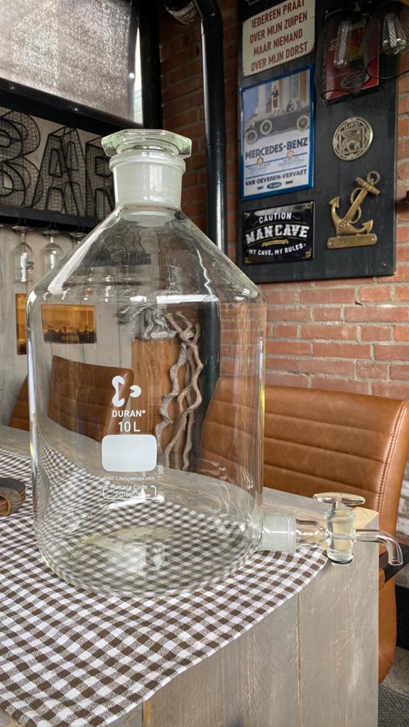 Duran 10 liter glazen fles met kraan, Ophalen, Gebruikt, Overige kleuren, Glas