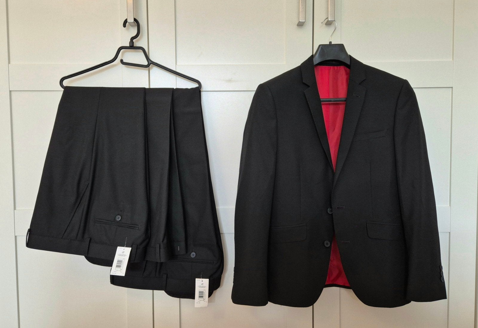 Super Slim Fit Zwart Pak - Nieuw met labels, Kleding | Heren, Kostuums en Colberts, Ophalen of Verzenden, Nieuw, Zwart