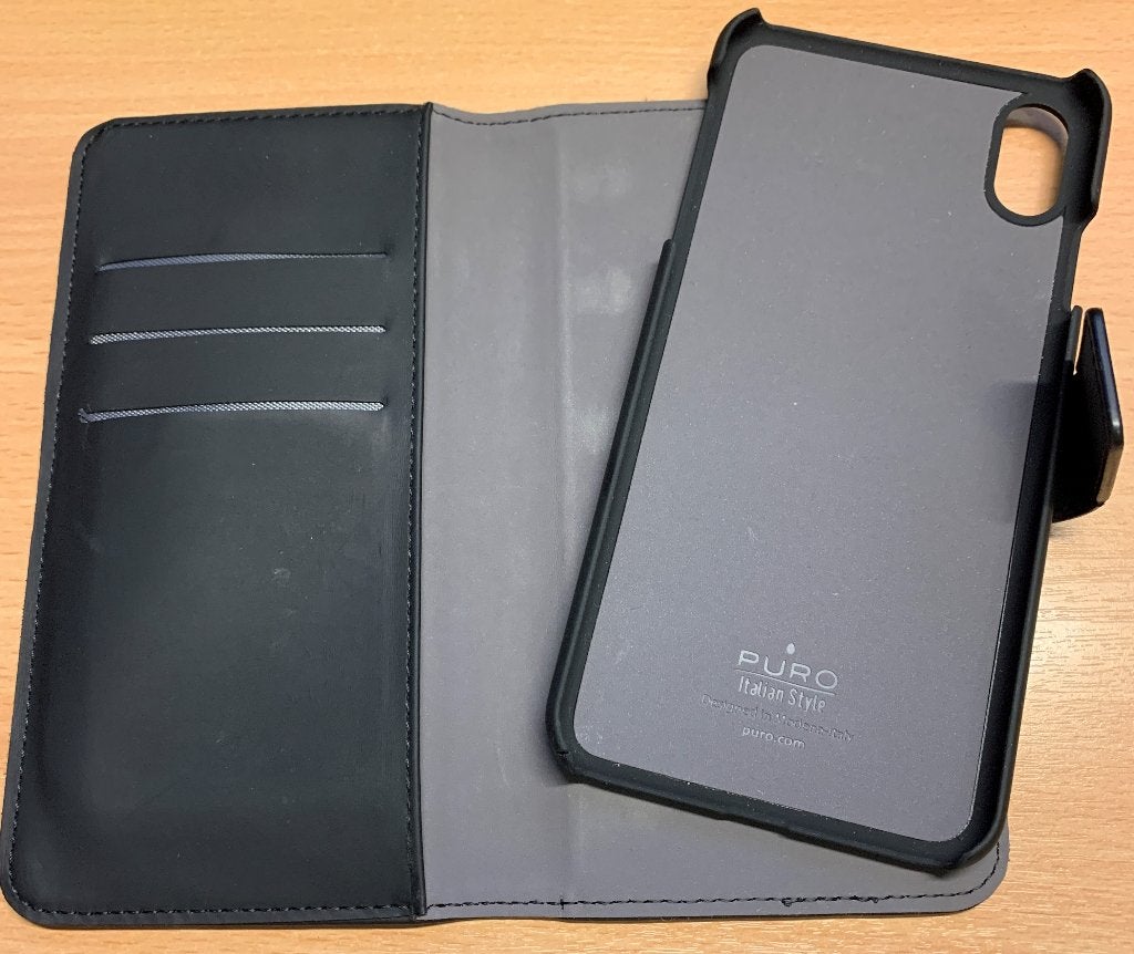 Puro Italian Style wallet case voor iPhone X max, Zwart, Nieuw, Hoesje of Tasje, Ophalen of Verzenden