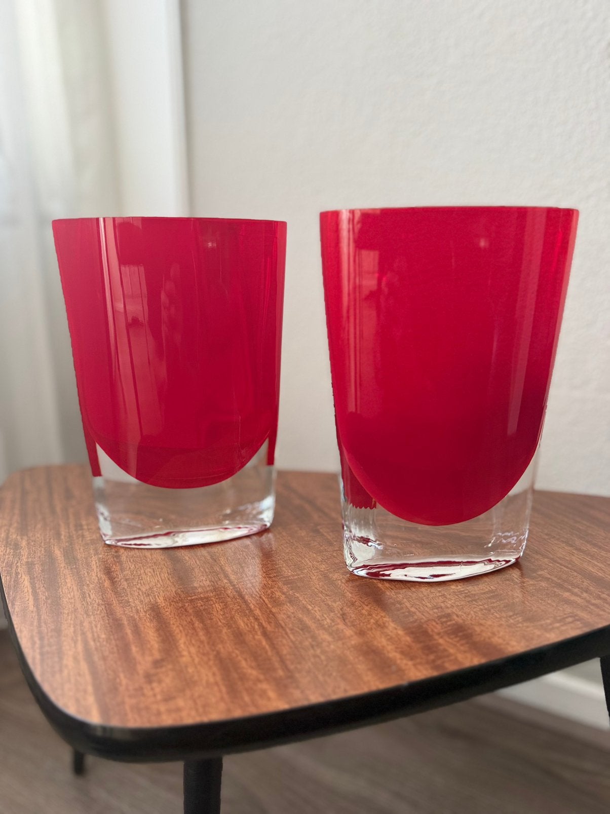 LSA International "Pocket" Vazen – Ruby Red, Ophalen, Zo goed als nieuw, Transparant, Glas