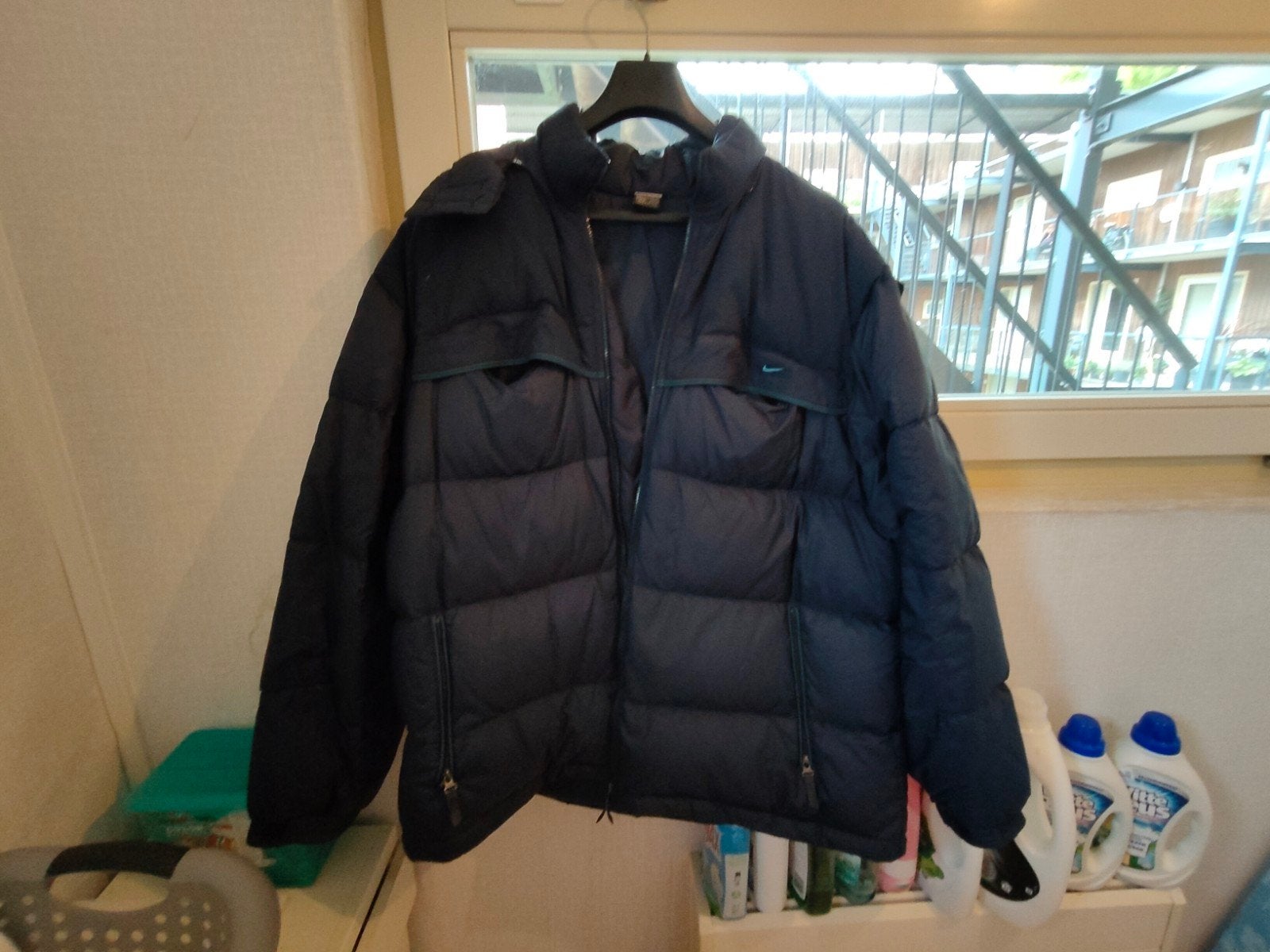 Zwart Nike donsjack 2 xl, Kleding | Heren, Jassen | Winter, Ophalen of Verzenden, Zo goed als nieuw, Maat 56/58 (XL), Blauw