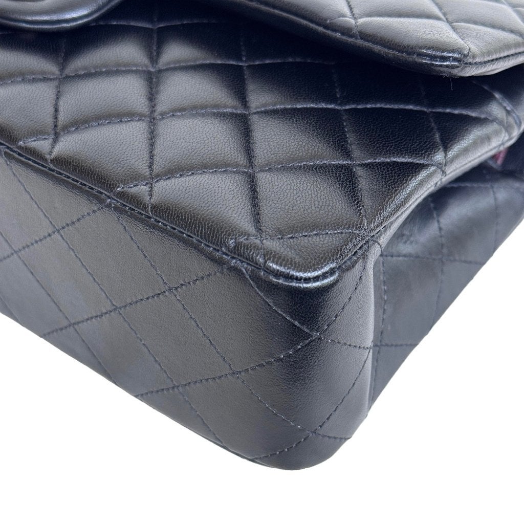 Chanel classic double flap timeless 2.55 zwart zilver tas image 4