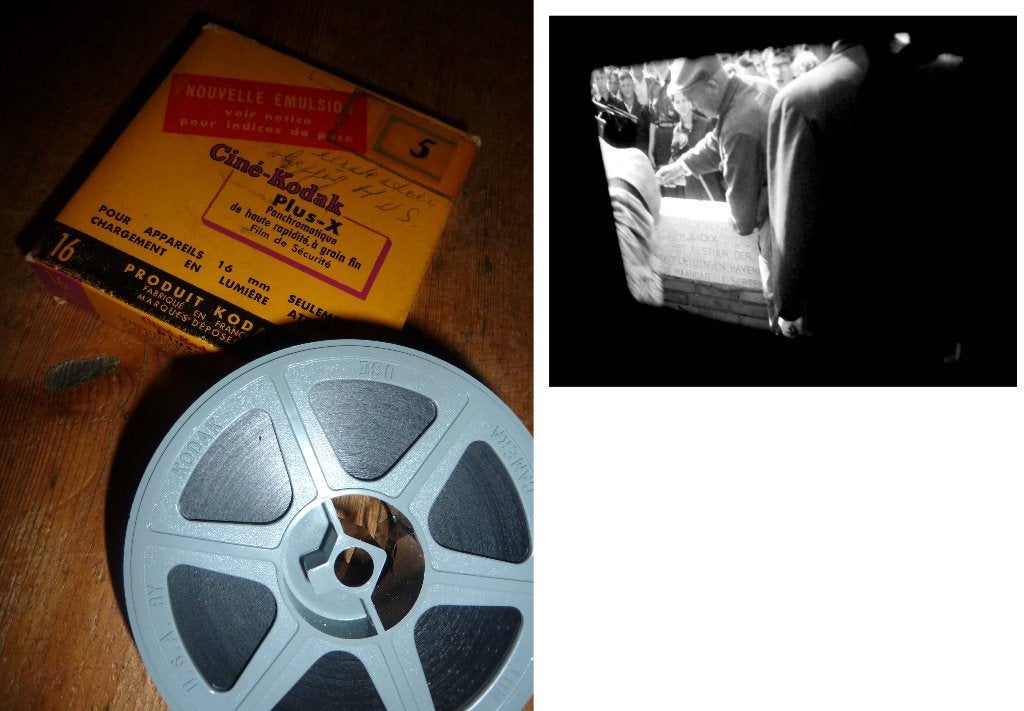 16mm film amateur eerste steenlegging HVS - Waalhaven, Audio, Tv en Foto, Filmrollen, Ophalen of Verzenden, 16mm film