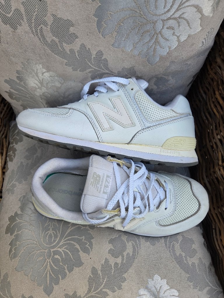 New Balance 574 Sneakers  – Leer – Wit, New Balance, Wit, Ophalen of Verzenden, Sneakers of Gympen