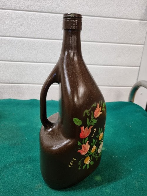 kruik fles beschilderd vintage, Ophalen of Verzenden, 'T Olde Gre-j, Info@toldegrej.nl, Endepoelstraat 20f Didam
