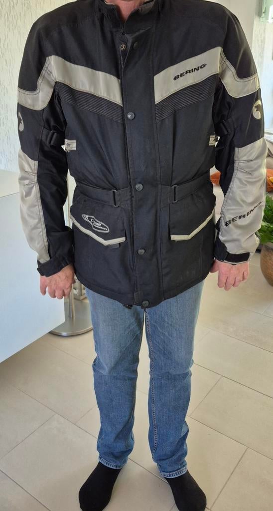 Bering motorpak, (jas en broek) textiel heren - zwart/grijs, Motoren, Kleding | Motorkleding, Ophalen, Bering, maat xxl, Tweedehands