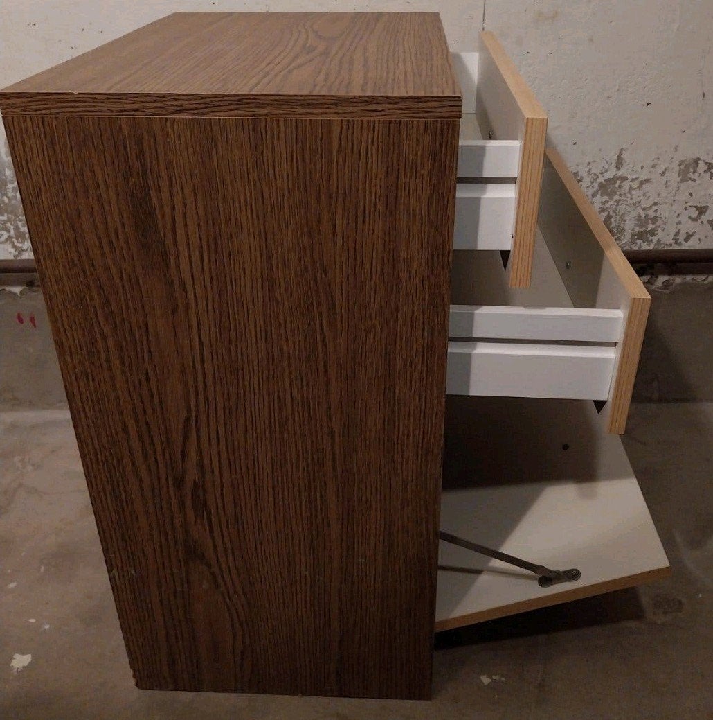 kastje, nachtkastje, platenspelerkastje jaren 70., Retro, mid century kastje, 1 of 2 laden, Zo goed als nieuw, Minder dan 100 cm