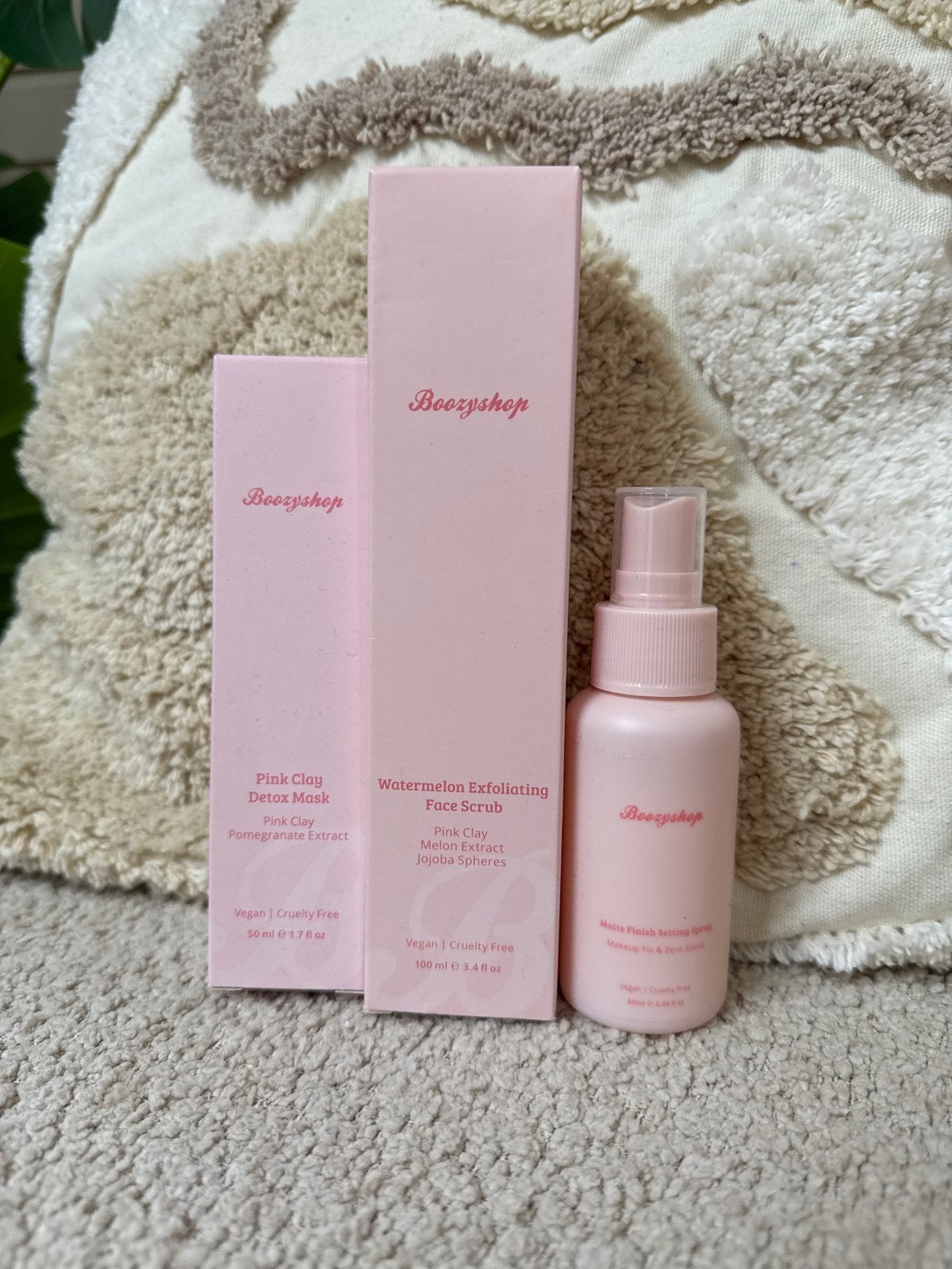 Boozyshop Gezichtsverzorging: Masker, Scrub & Setting Spray, Ophalen of Verzenden, Gebruikt, Gehele gezicht, Verzorging