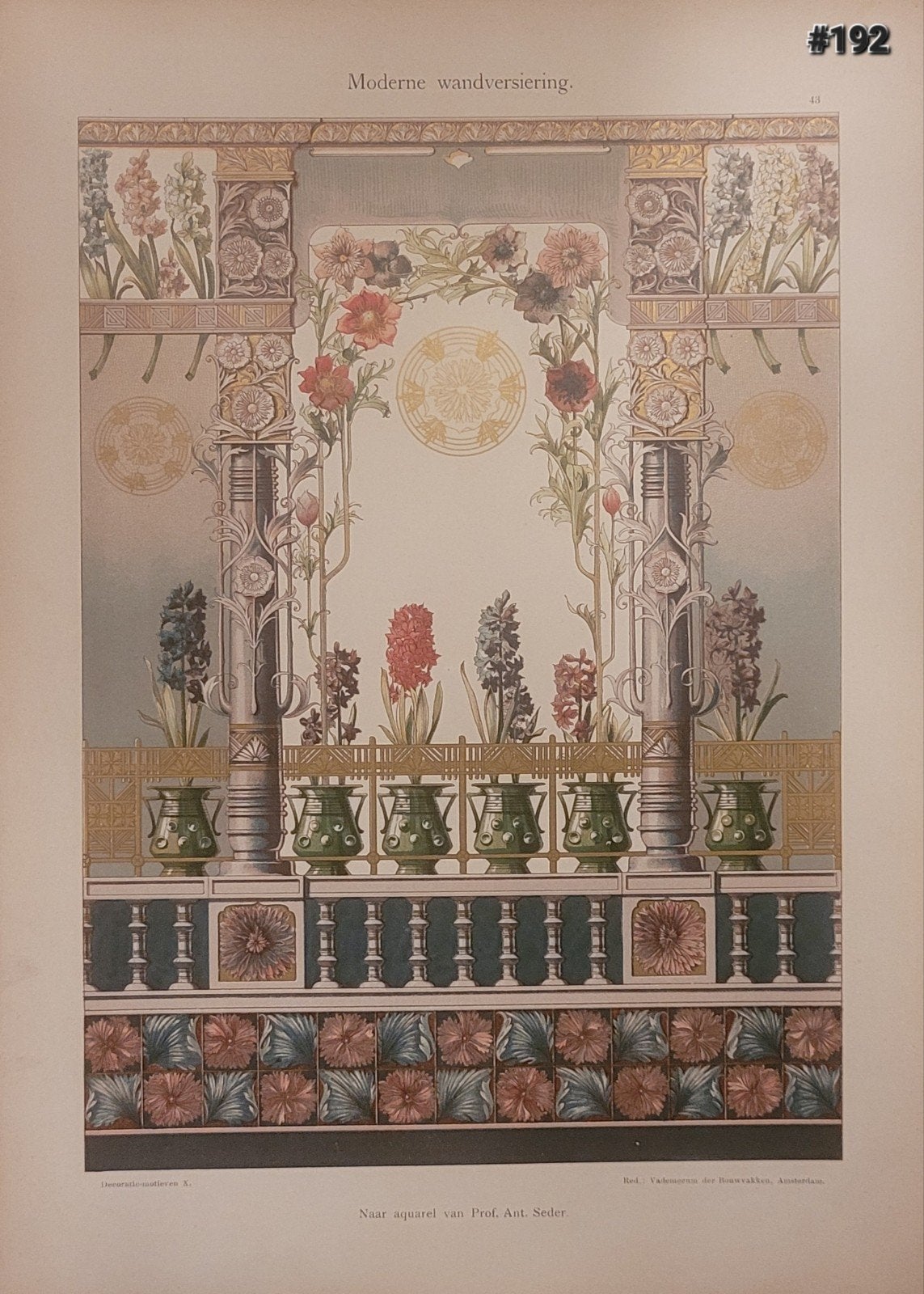 Antieke chromolitho's vademecum der bouwvakken per stuk! #9, Antiek en Kunst, Origineel, Verzenden, Overige onderwerpen, Lithografie