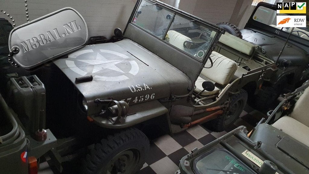 Jeep Willys MB 1942 - Hotchkiss M201, Auto's, Oldtimers, Jeep, Trekhaak, Vierwielaandrijving, SUV of Terreinwagen