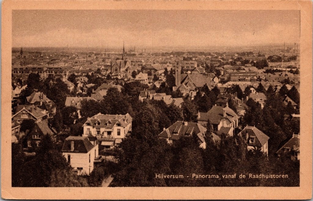 Hilversum - 12 oude ansichtkaarten, Verzenden, 1940 tot 1960, Gelopen, Noord-Holland