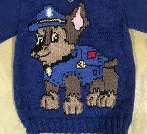 Paw Patrol Chase trui breipatroon, Ophalen of Verzenden, Zo goed als nieuw, Breien, Patroon of Boek