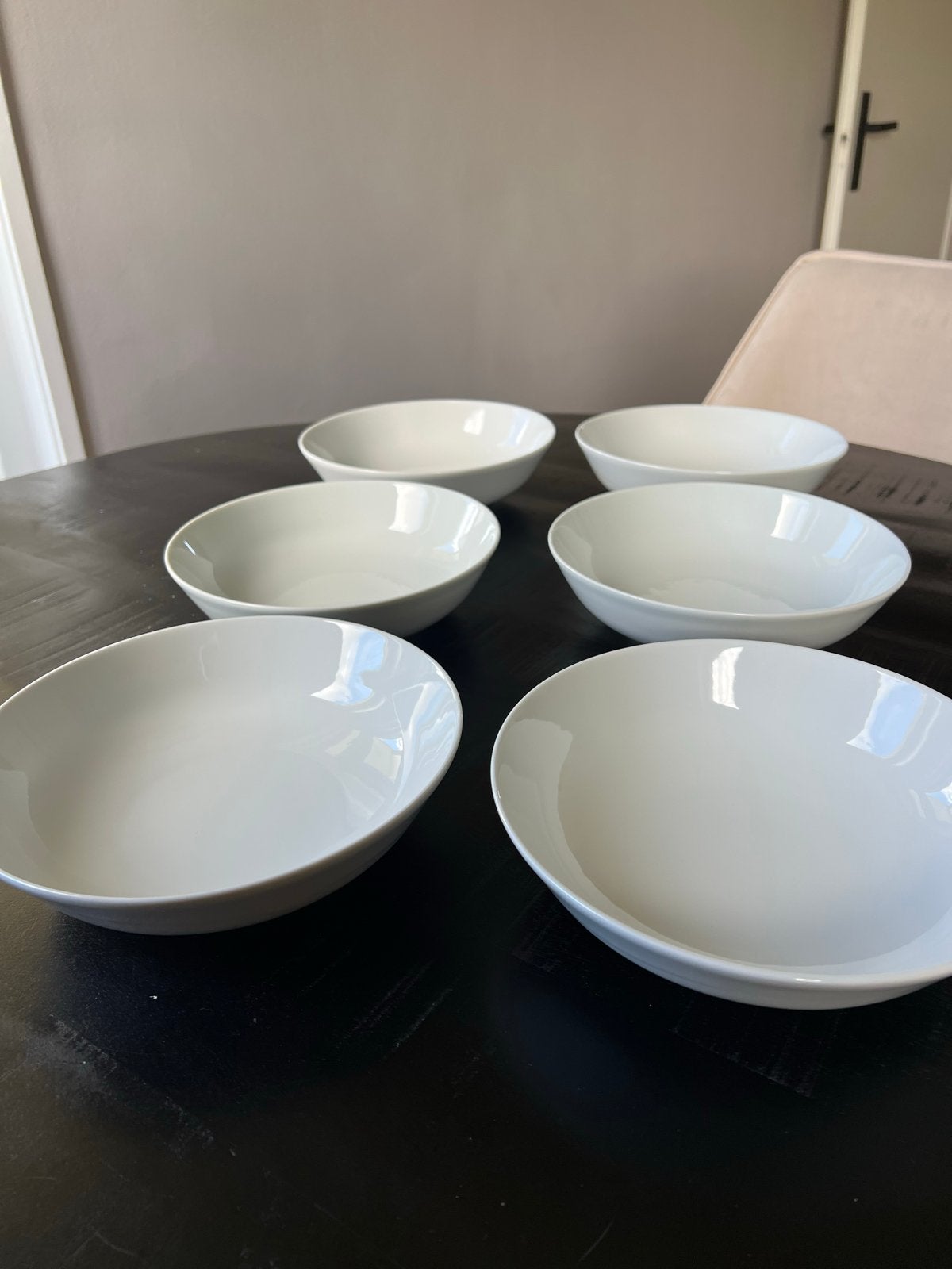 Set van 6 Vivo schalen / diepe borden - Wit porselein, Ophalen, Porselein of Keramiek, Schaal, Rond