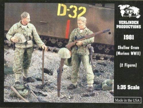 Verlinden Shallow grave Marines WWII (1981) SHF, Hobby en Vrije tijd, Ophalen of Verzenden, Gebruikt, 1:35 tot 1:50, Figuur of Figuren