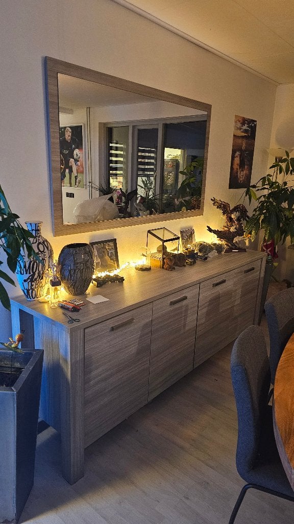 Dressoir + Spiegel, Tv Meubel, Salon en Eettafel!, Ophalen, Gebruikt, 25 tot 50 cm, 150 tot 200 cm
