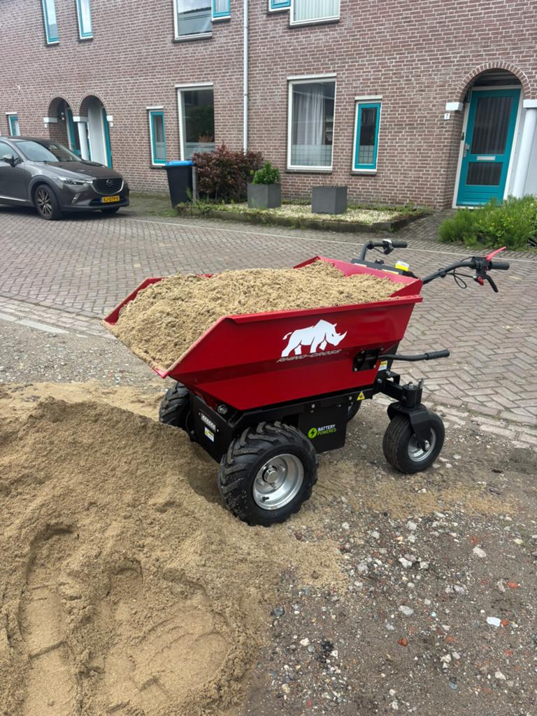 Rhino-Cross elektriche kruiwagen hand gekipt, Tuin en Terras, Kruiwagens, Ophalen of Verzenden, Zo goed als nieuw