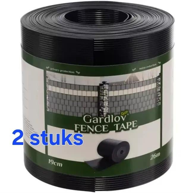 2x - Gardlov Vlechtband Hekwerk - 19 cm x 26 m - Antraciet, Kunststof, Onbekend, Nieuw, Dubbelstaafmat hekwerk