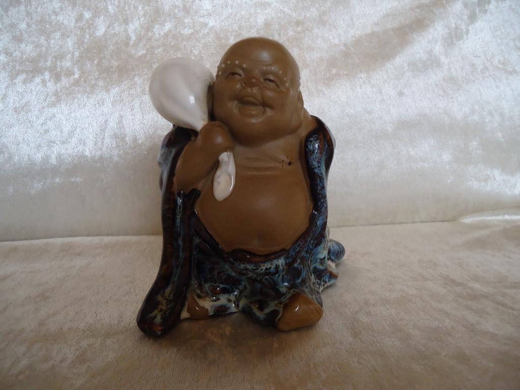 Vintage Wanjiang Glimlachende Boeddha Beeldje, Ophalen of Verzenden, Zo goed als nieuw, Religie