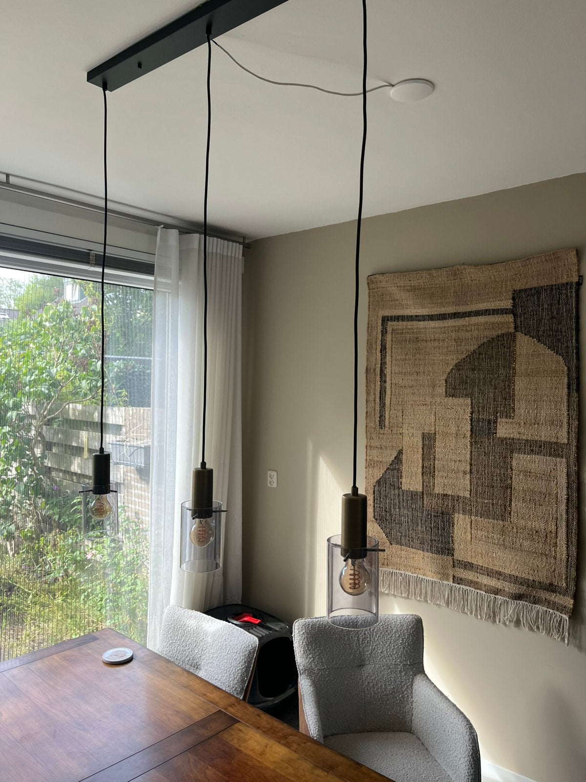 Eettafel lamp, Huis en Inrichting, Ophalen, Zo goed als nieuw, Glas