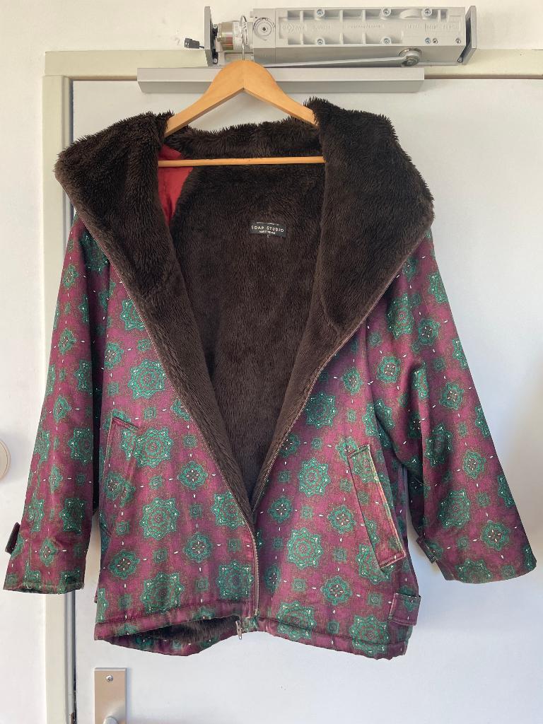 Unieke Designjas, Kleding | Dames, Jassen | Winter, Ophalen of Verzenden, Gedragen, Maat 38/40 (M), Paars