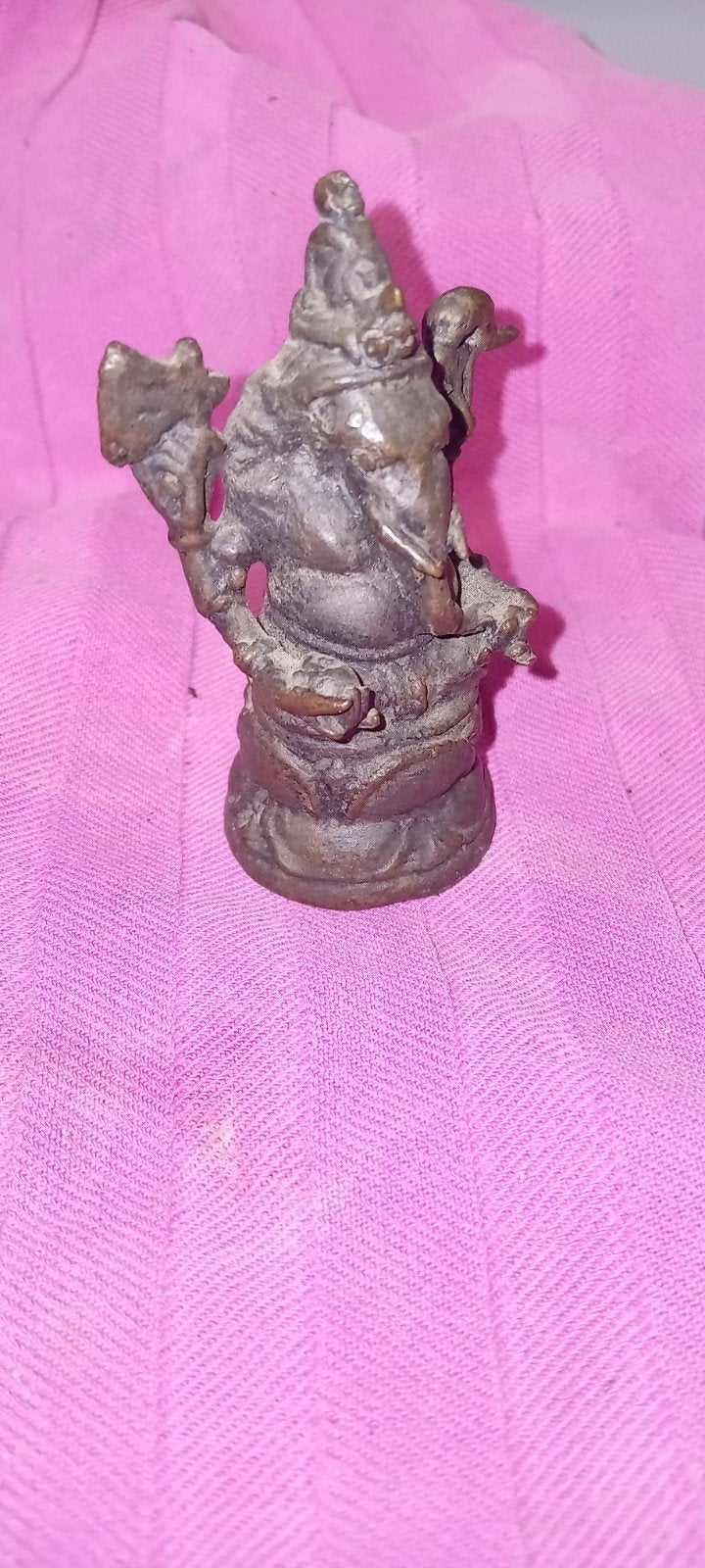 Antiek bronzen hindoe beeldje van Ganesha, Ophalen of Verzenden
