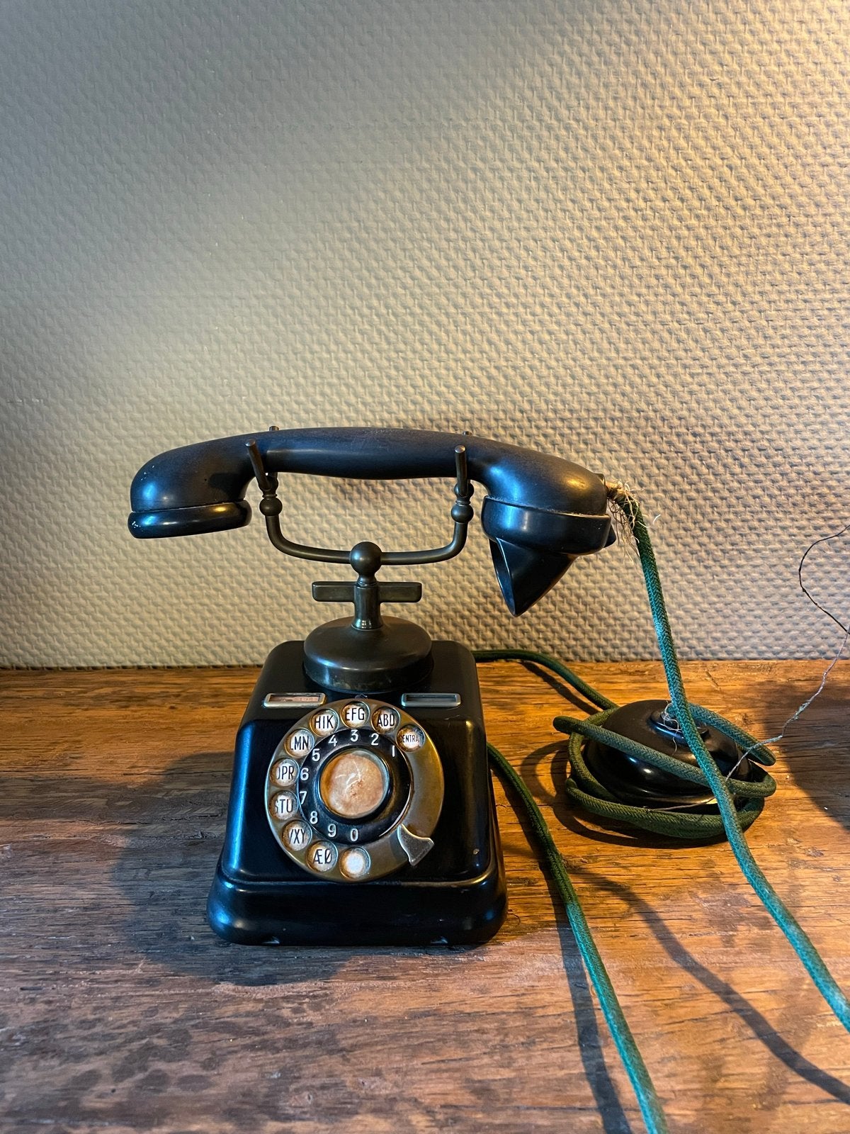 Antieke Kjøbenhavns Telefon Aktieselskab draaischijf telefoo, Antiek en Kunst, Ophalen of Verzenden