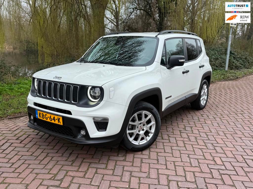 Jeep RENEGADE 1.5T e-Hybrid Longitude aut. 1 Eig. B.j.5-2024, Auto's, Jeep, Gebruikt, 4 cilinders, Leder en Stof, Wit