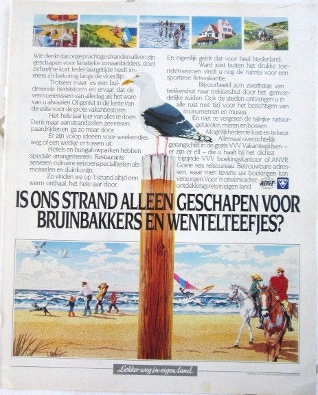 2 vintage advertenties reclames van ANVR VVV 1986 reizen, Ophalen of Verzenden, Gebruikt, Overige typen