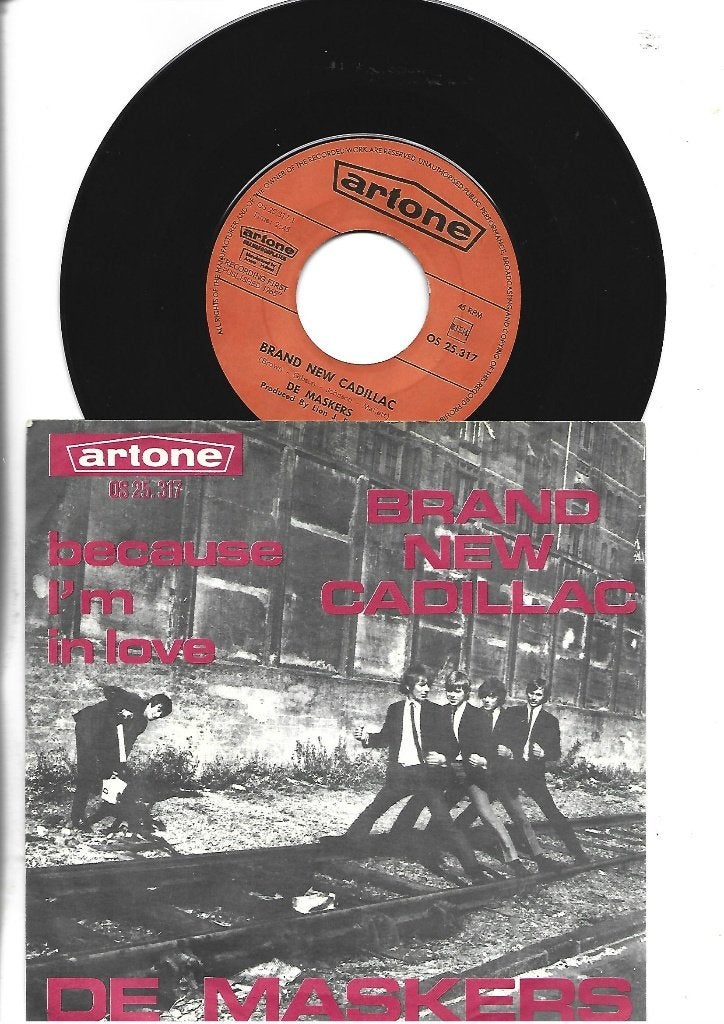 DE MASKERS SINGLE 7" BRAND NEW CADILLAC 1965, 7 inch, Ophalen of Verzenden, Pop, Overige typen