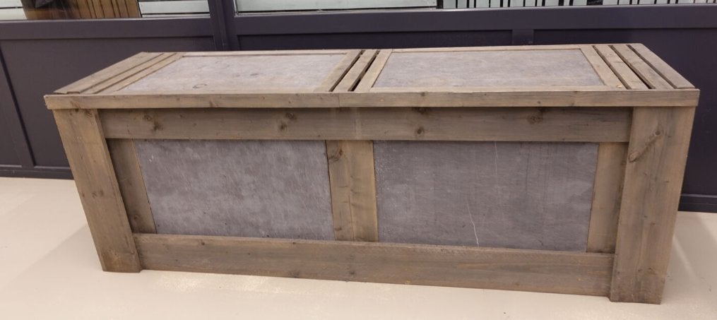 div houten presentatietafels winkeldisplays, Tuin en Terras, Ophalen, Zo goed als nieuw, Rechthoekig, Hout