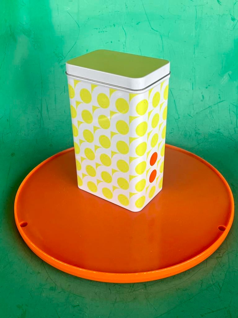 Vintage IKEA voorraadblik retro geel oranje stip TRIPP 2009, Ophalen of Verzenden, Zo goed als nieuw, Overige