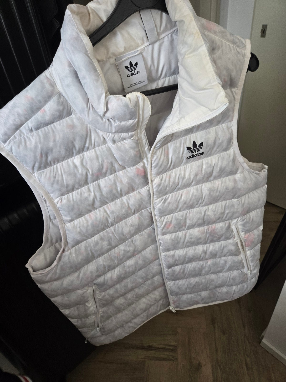 Adidas Bodywarmer - Wit met subtiele print - Maat M, Ophalen