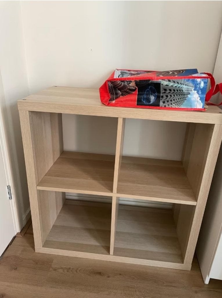 Kallax 4 vaks open kast vakkenkast 2x2 bruin Ikea, Ophalen, 5 laden of meer, Eikenhout, 50 tot 100 cm
