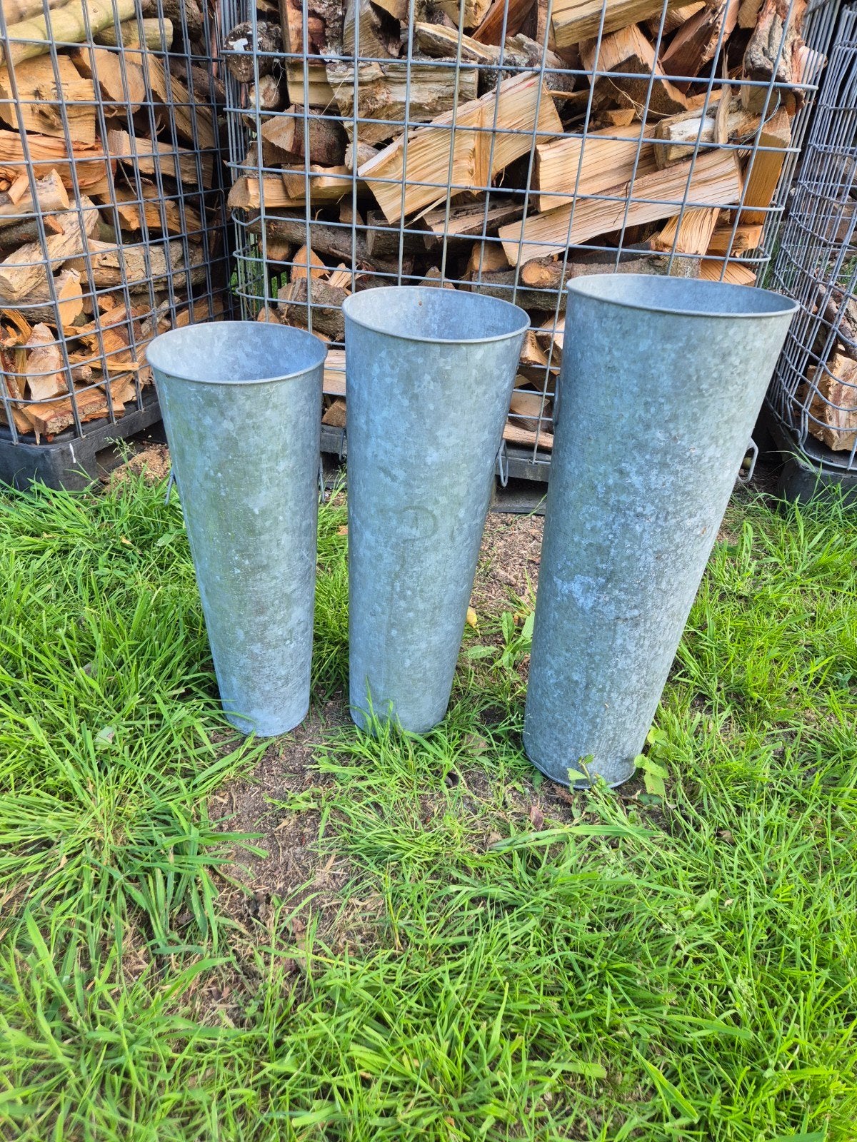 3 zinken vazen, Ophalen, Gebruikt, Minder dan 30 cm, Rond
