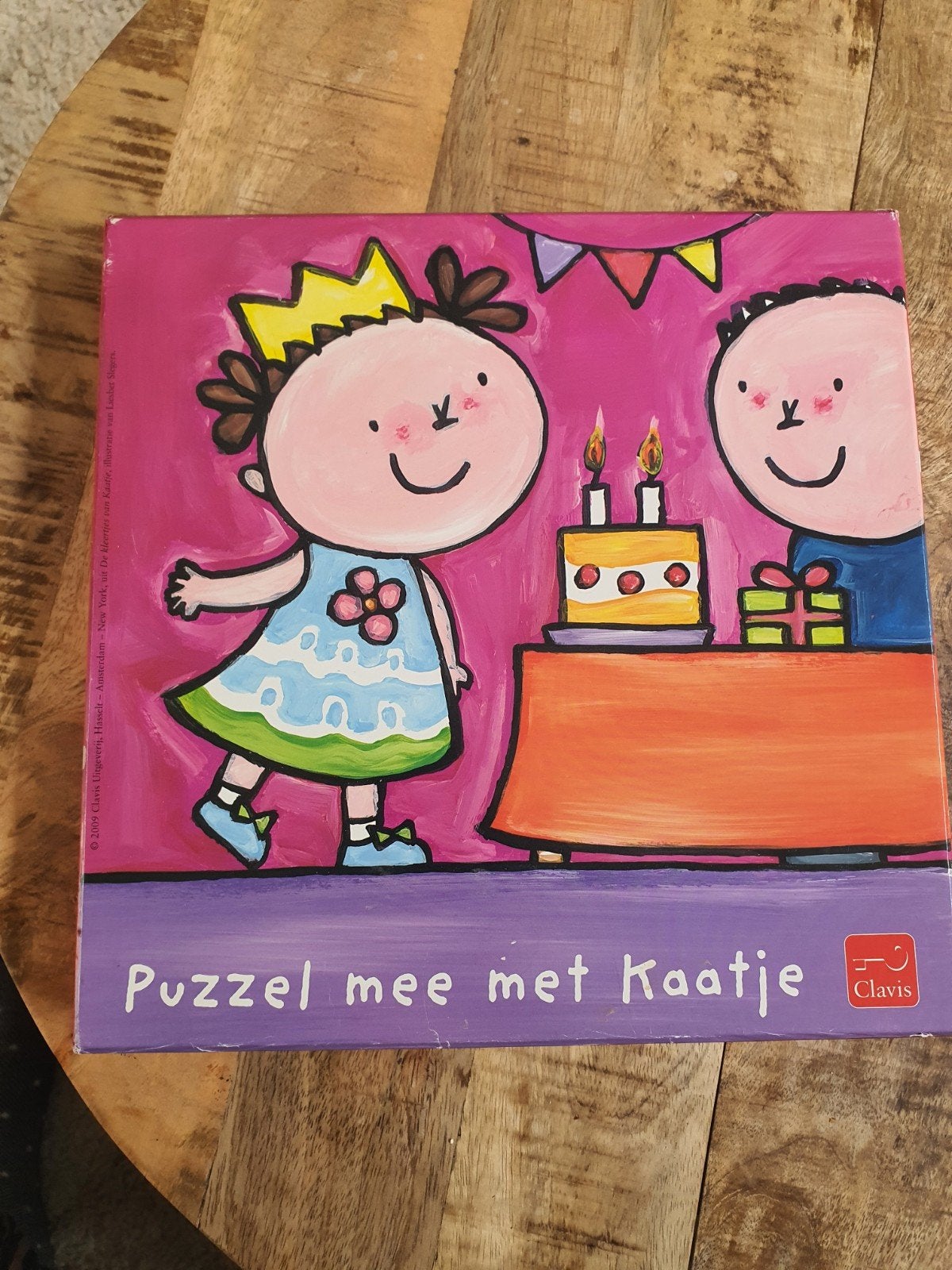 Liesbet Slegers - Houten puzzel Kaatje is jarig, Boeken, Ophalen, Zo goed als nieuw, Liesbet Slegers