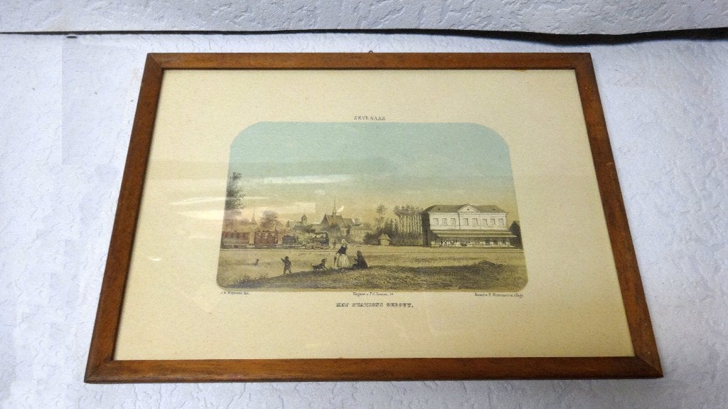 Steendruk uit circa 1857, Antiek en Kunst, Kunst | Litho's en Zeefdrukken, Ingelijst, Ophalen of Verzenden, Landschappen, Lithografie