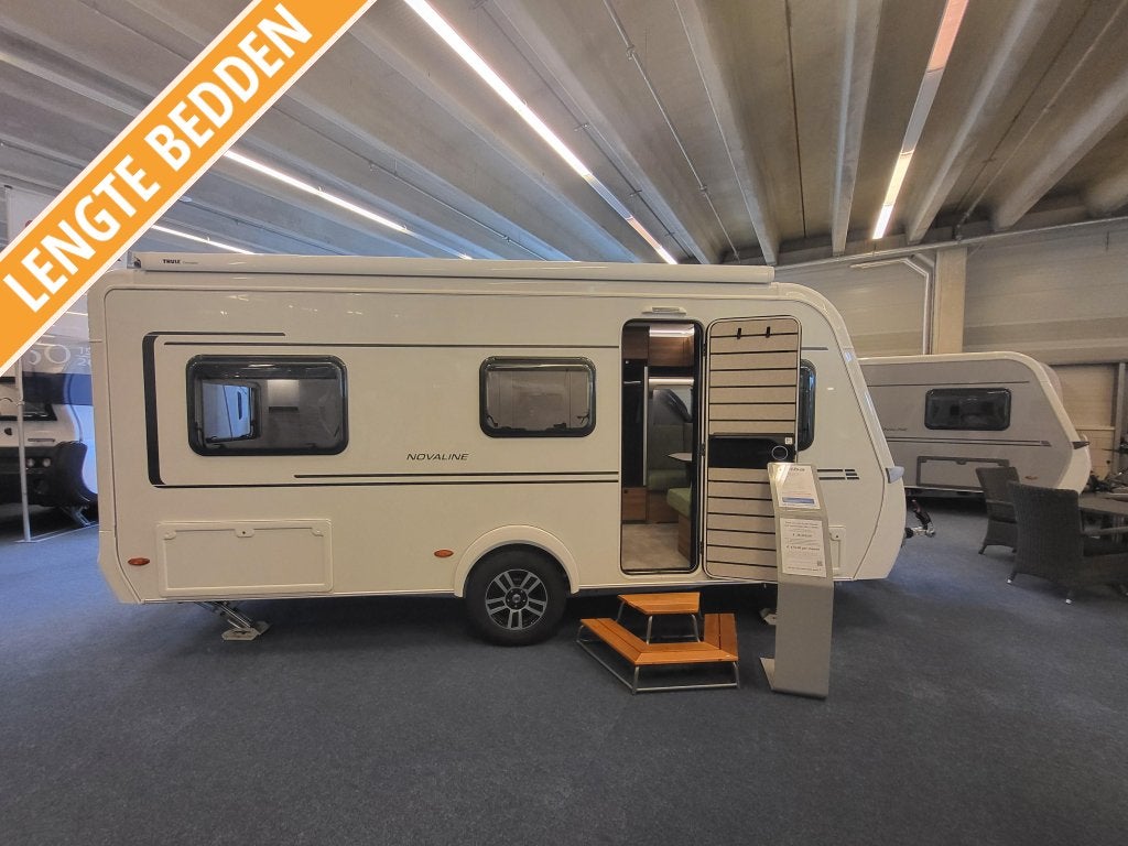 Eriba Novaline 442 V; zeer compleet, voorraad, Caravans en Kamperen, Serviceluik, Standaardzit, Bedrijf, Tot en met 3